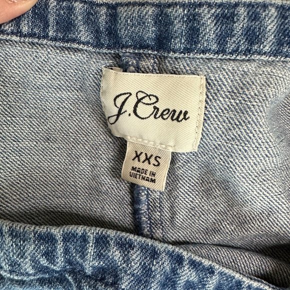 J. Crew Square Neck Chambray Top Puff Sleeves Women's XXS - Picture 6 of 6